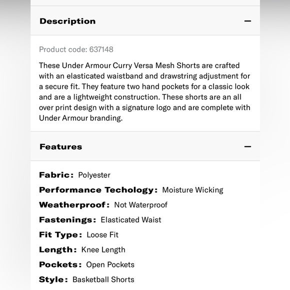 Under Armour Curry Versa Mesh Shorts - Picture 5 of 8